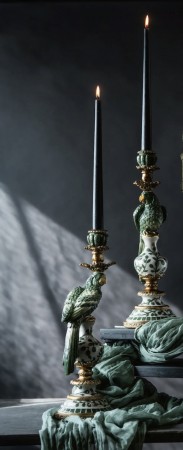 Lysestake med papegøye 